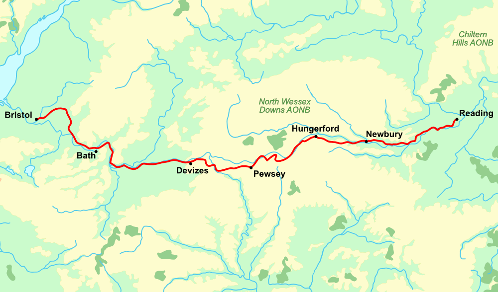 Kennet and Avon cycling holiday map